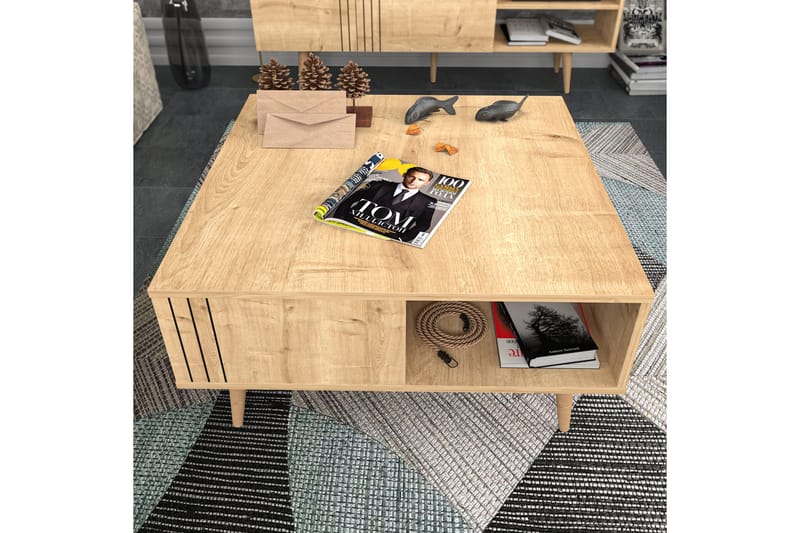 Andifli Sofabord 89,6x46,5x89,6 cm - Eg - Møbler - Borde - Sofabord