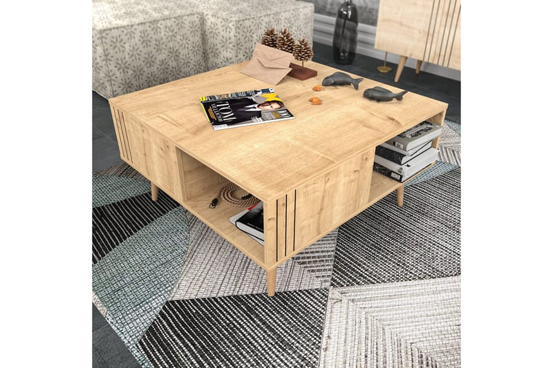 Andifli Sofabord 89,6x46,5x89,6 cm - Eg - Møbler - Borde - Sofabord