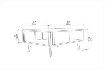 Andifli Sofabord 89,6x46,5x89,6 cm - Eg - Møbler - Borde - Sofabord