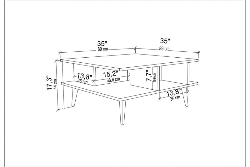 Andifli Sofabord 89x44x89 cm - Eg - Sofabord