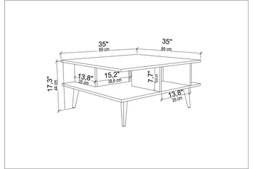 Andifli Sofabord 89x44x89 cm - Eg - Møbler - Borde - Sofabord