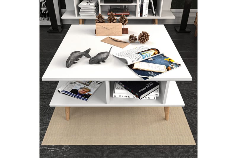 Andifli Sofabord 89x44x89 cm - Hvid - Møbler - Borde - Sofabord