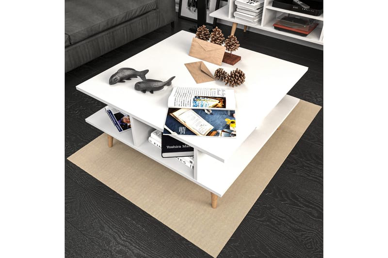 Andifli Sofabord 89x44x89 cm - Hvid - Møbler - Borde - Sofabord