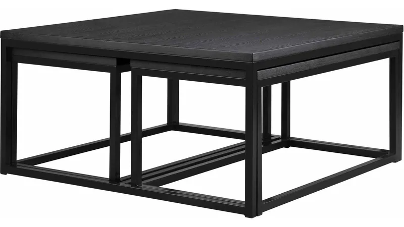 Sofabord Anish 100x100 cm Umonteret - Sortlakeret ask - Møbler - Borde - Sofabord