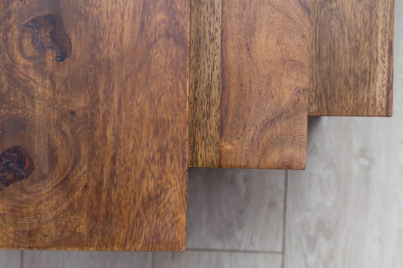 Aranza Indskudsbord 45 cm 3 Bord - Massivt Træ/Sort - M øbler - Borde - Sofabord