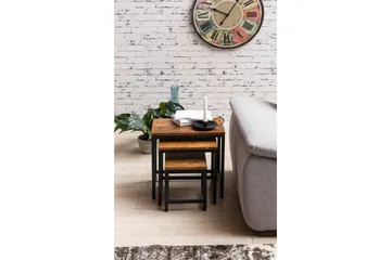 Aranza Indskudsbord 45 cm 3 Bord - Massivt Træ/Sort - Møbler - Borde - Sofabord