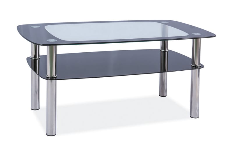 Aravan Sofabord 100 cm - Glas/Sølv - Sofabord
