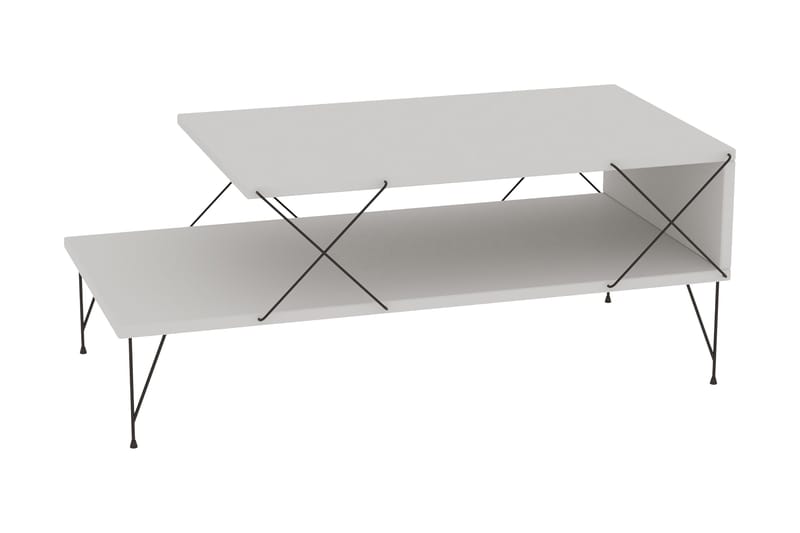 Artenay Sofabord 100 cm - Hvid/Sort - Møbler - Borde - Sofabord