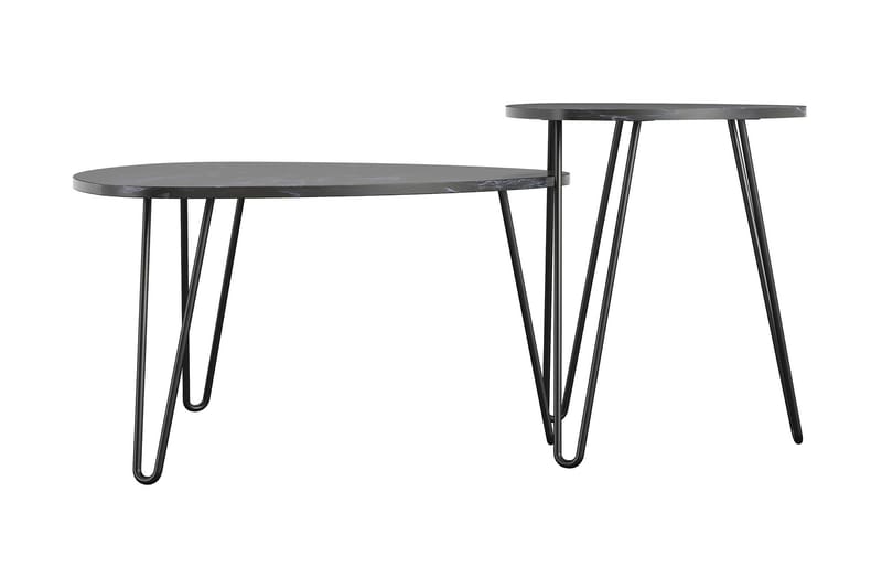 Athena Indskudsbord Sort/Marmormønster - Novogratz - Møbler - Borde - Sofabord