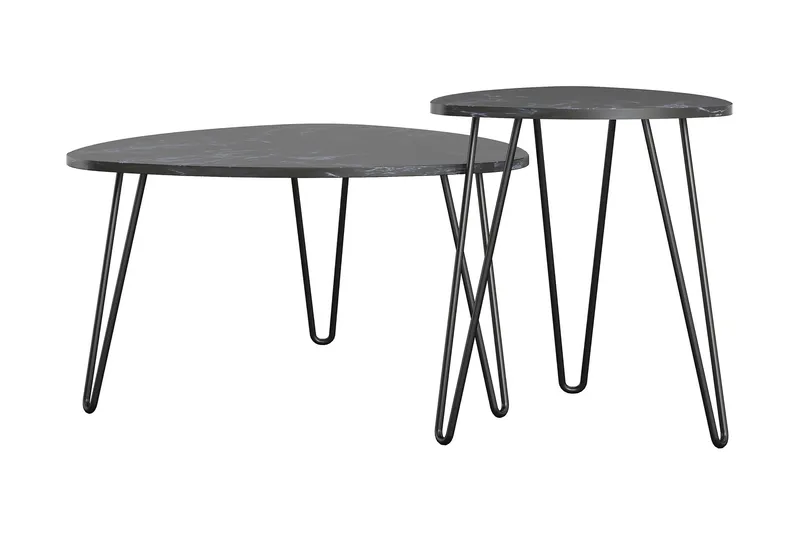 Athena Indskudsbord Sort/Marmormønster - Novogratz - Møbler - Borde - Sofabord