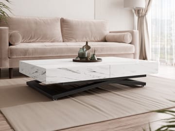 Avendi sofabord 120 cm - Sort, hvid marmor - Møbler - Borde - Sofabord