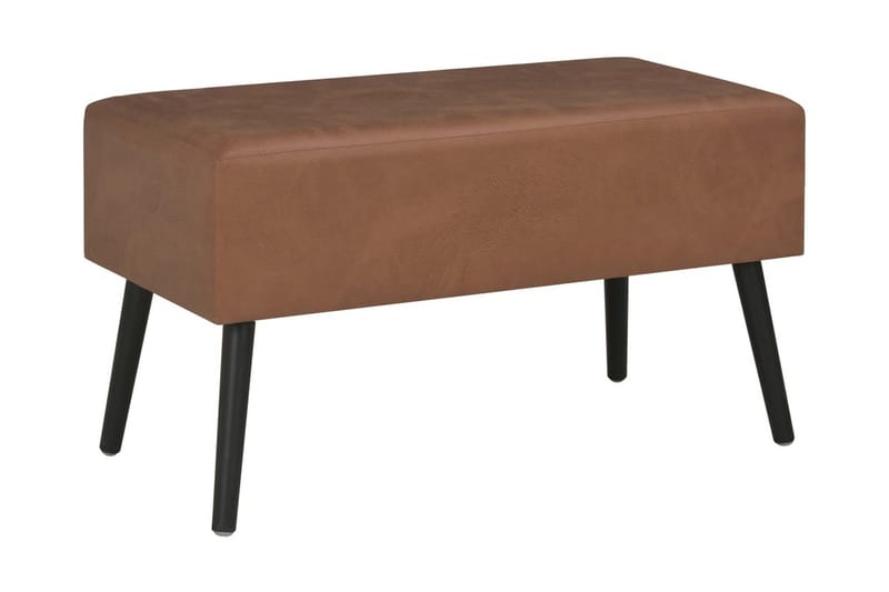 bænk med skuffer 80 cm mørkebrun kunstlæder - Sofabord