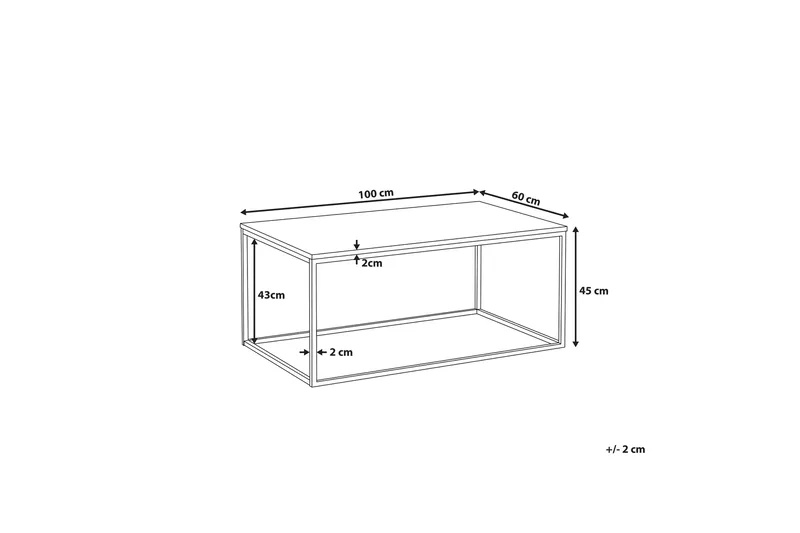 Barreras Sofabord 100 cm Marmormønster - Sort - Møbler - Borde - Sofabord