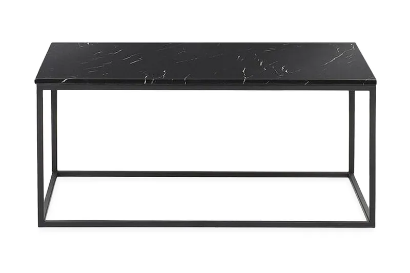 Barreras Sofabord 100 cm Marmormønster, Sort