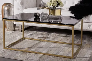 Barreras sofabord sort marmor mønster - Sort - Møbler - Borde - Sofabord