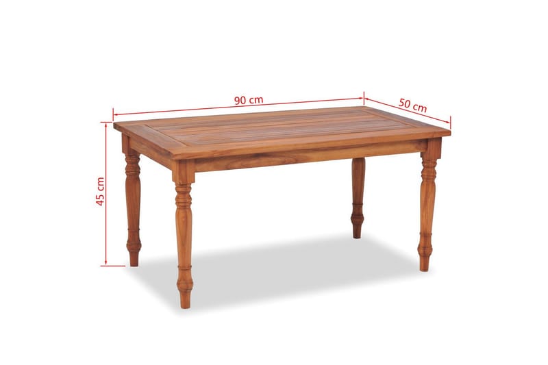 Batavia-Sofabord I Teæktræ 90 X 50 X 45 Cm - Brun - Møbler - Borde - Sofabord