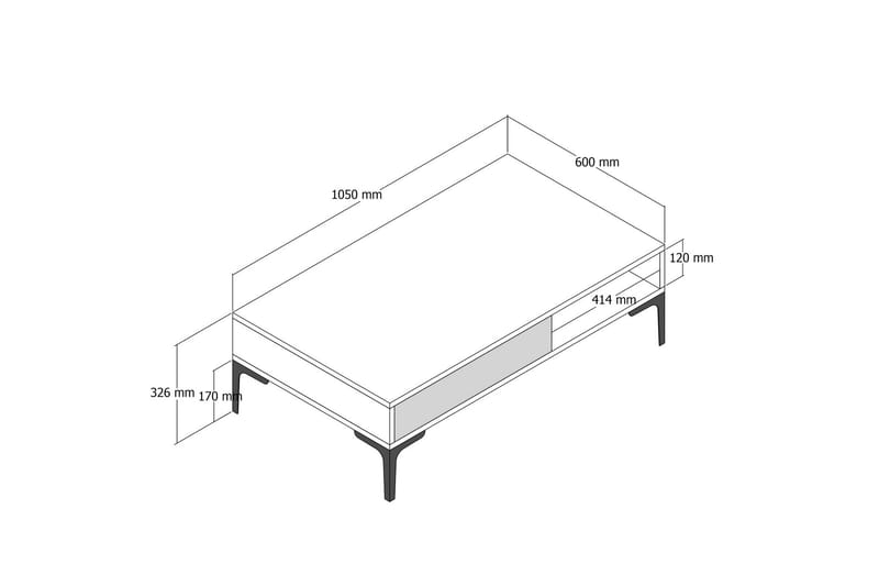 Bauksa Sofabord 105x32,6x105 cm - Brun - Sofabord