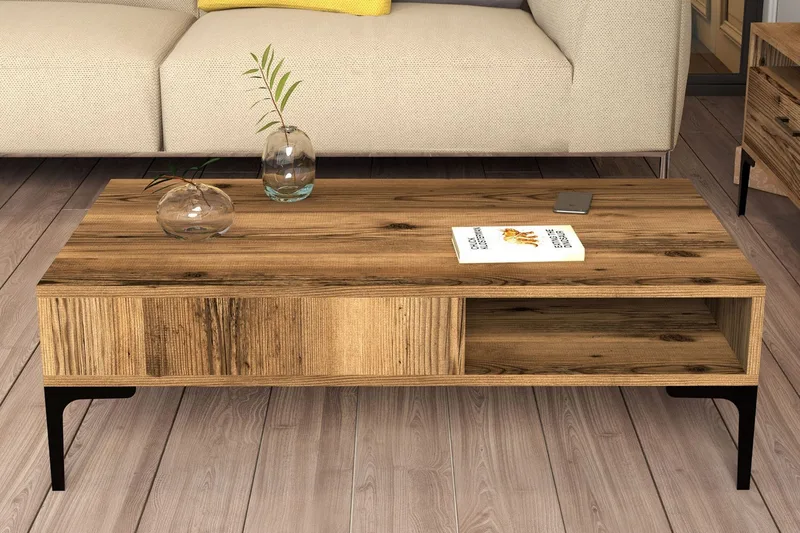 Bauksa Sofabord 105x32,6x105 cm - Brun - Møbler - Borde - Sofabord