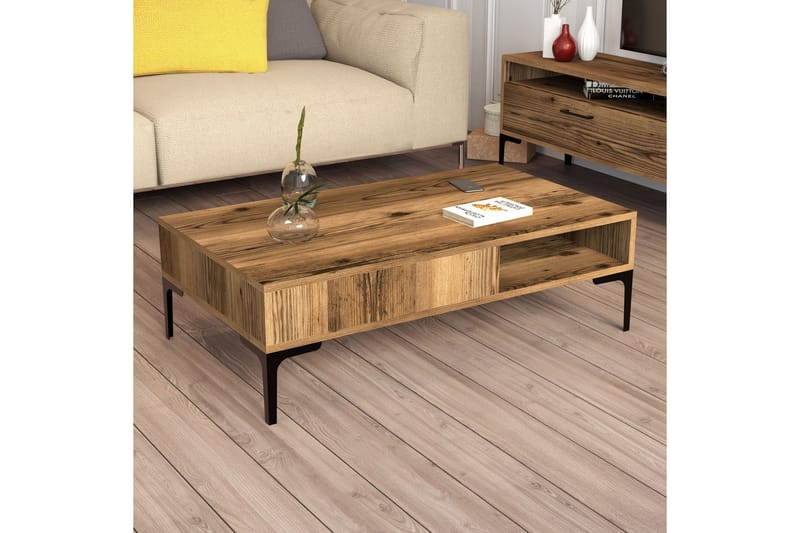 Bauksa Sofabord 105x32,6x105 cm - Brun - Møbler - Borde - Sofabord