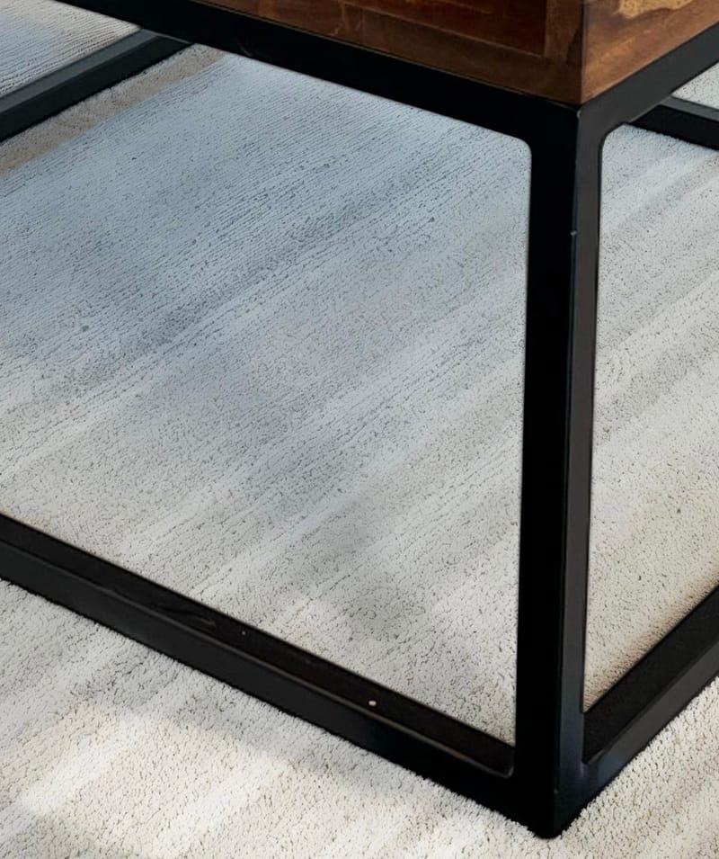 Beleri Sofabord 60 cm Kvadratisk - Varm brun og sort - Møbler - Borde - Sofabord - Sofabord med opbevaring