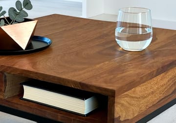 Beleri Sofabord 60 cm Kvadratisk - Varm brun og sort - Møbler - Borde - Sofabord - Sofabord med opbevaring