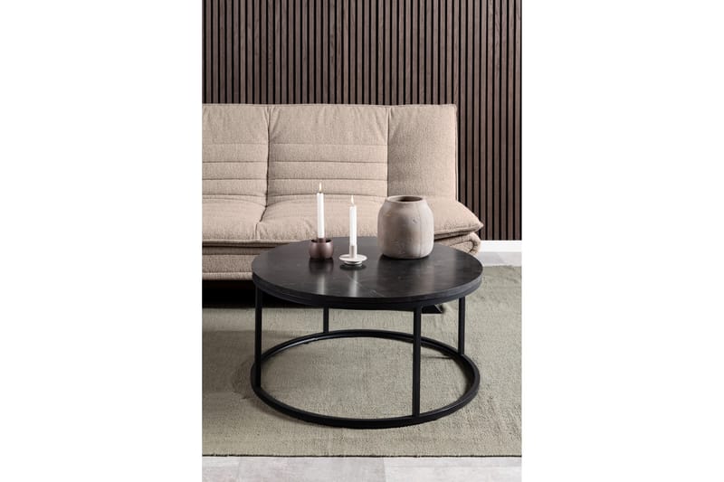 Belgrat Sofabord 80 cm Rund - Sort - Møbler - Borde - Sofabord