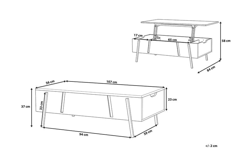 Blackpool sofabord 107 cm - Træ / natur - Møbler - Borde - Sofabord