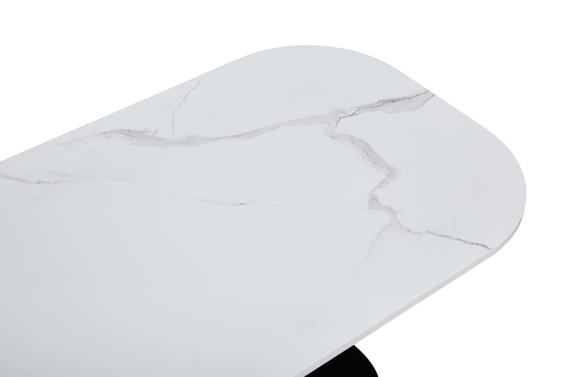Bodal Sofabord 120 cm Ovalt Marmor - Hvid/Sort - Sofabord