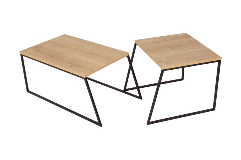 Bodsjö Indskudsbord 88 cm 2 Bord - Lysebrun/Sort - Møbler - Borde - Sofabord