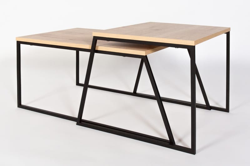 Bodsjö Indskudsbord 88 cm 2 Bord - Lysebrun/Sort - Møbler - Borde - Sofabord