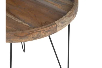 Bondiss 45 cm Rundt Sofabord med Hårnålsben i Teak - Brun - Møbler - Borde - Sofabord