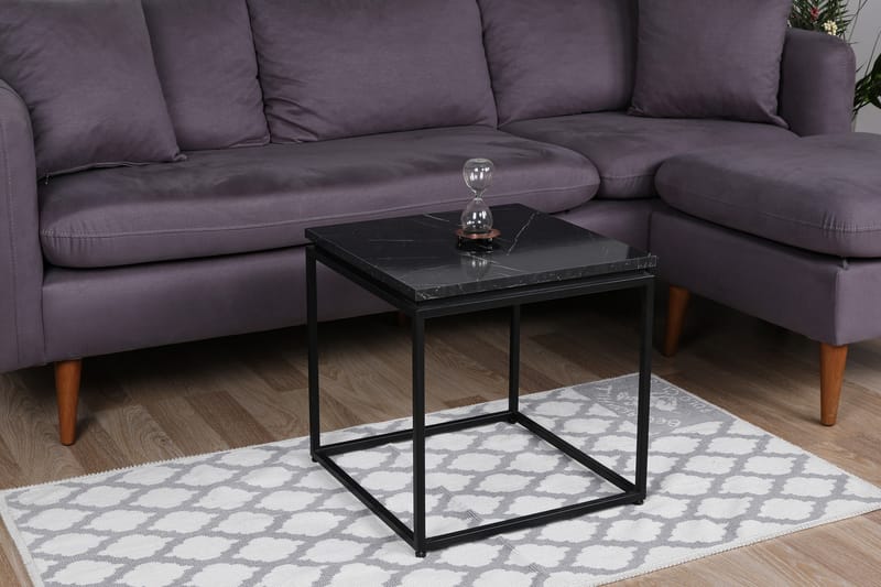 Bonegez Sofabord 45 cm Marmormønster - Sort - Møbler - Borde - Sofabord