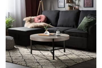 Boneti Sofabord 80 cm Rundt - Brungrå/Sort - Møbler - Borde - Sofabord
