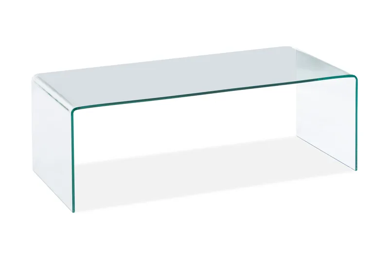 Bonisiolo Rektangulært Sofabord 110x55 cm i Bøjet Glas - Transparent - Møbler - Borde - Sofabord