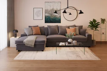 Bonisiolo Rektangulært Sofabord 110x55 cm i Bøjet Glas - Transparent - Møbler - Borde - Sofabord