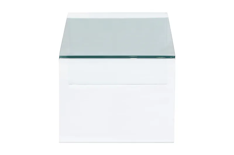 Bonisiolo Rektangulært Sofabord 110x55 cm i Bøjet Glas - Transparent - Møbler - Borde - Sofabord