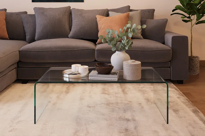 Bonisiolo rektangulært sofabord i glas 110 cm - Transparent - Møbler - Borde - Sofabord