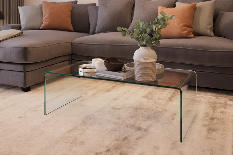 Bonisiolo rektangulært sofabord i glas 110 cm - Transparent - Møbler - Borde - Sofabord