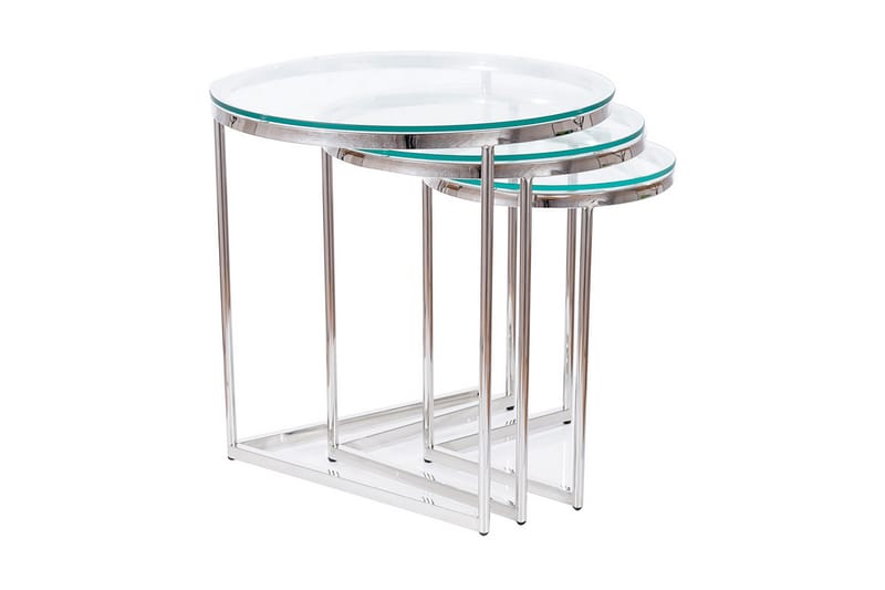 Bonkoni Indskudsbord Rundt - Transparent Glas/Sølv - Møbler - Borde - Sofabord