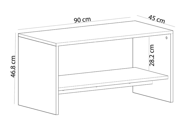 Bozdogan Sofabord 90x46,8x90 cm - Hvid - Sofabord
