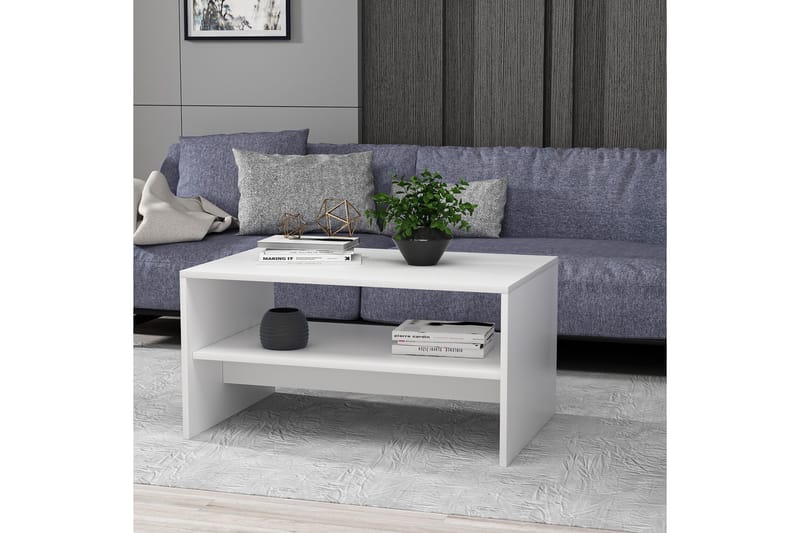 Bozdogan Sofabord 90x46,8x90 cm - Hvid - Møbler - Borde - Sofabord