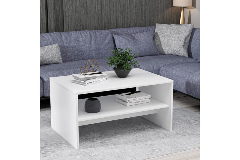 Bozdogan Sofabord 90x46,8x90 cm - Hvid - Møbler - Borde - Sofabord