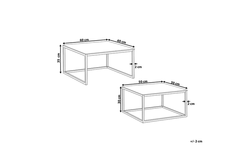 Breasa Indskudsbord 60 cm Marmormønster - Hvid/Sølv - Møbler - Borde - Sofabord