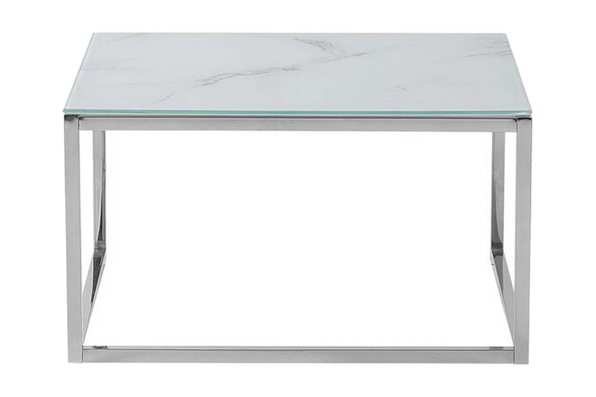 Breasa Indskudsbord 60 cm Marmormønster - Hvid/Sølv - Møbler - Borde - Sofabord