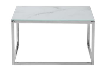 Breasa Indskudsbord 60 cm Marmormønster - Hvid/Sølv - Møbler - Borde - Sofabord