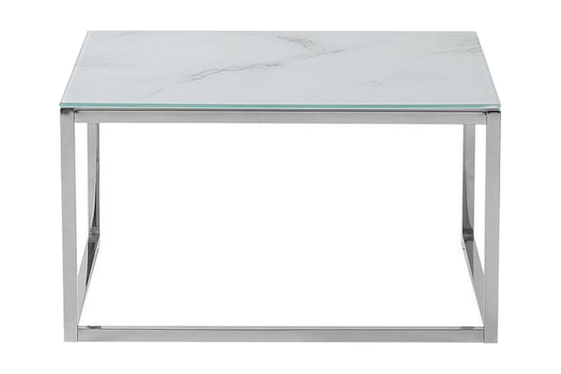 Breasa Indskudsbord 60 cm Marmormønster - Hvid/Sølv - Møbler - Borde - Sofabord