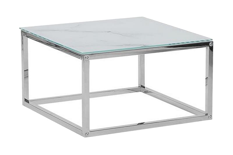 Breasa Indskudsbord 60 cm Marmormønster - Hvid/Sølv - Møbler - Borde - Sofabord