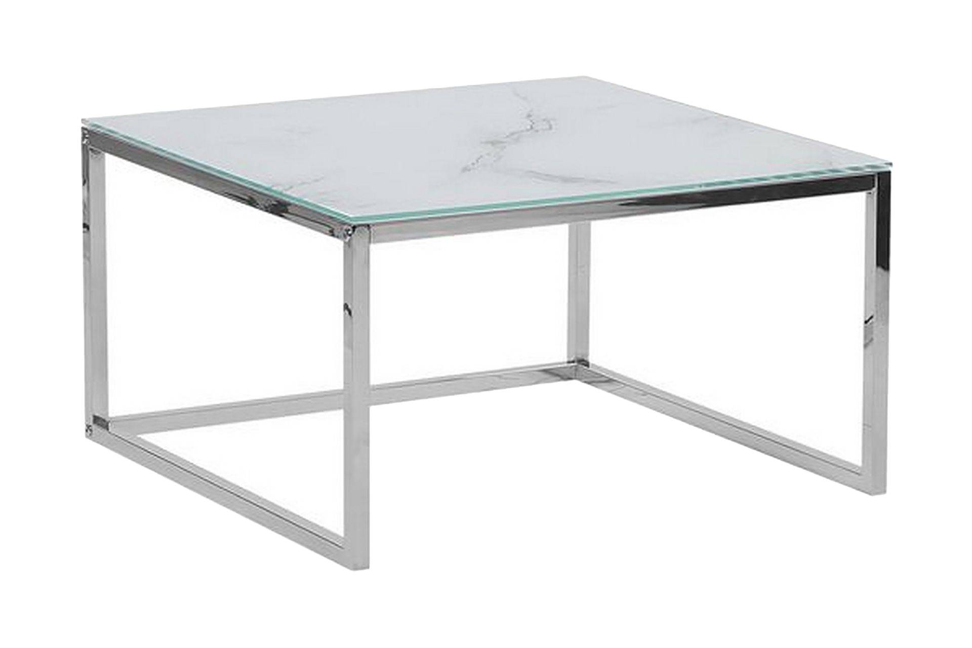 Breasa Indskudsbord 60 cm Marmormønster - Hvid/Sølv - Møbler - Borde - Sofabord