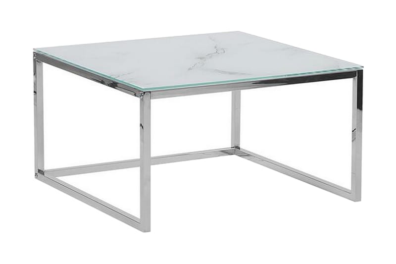 Breasa Indskudsbord 60 cm Marmormønster - Hvid/Sølv - Møbler - Borde - Sofabord