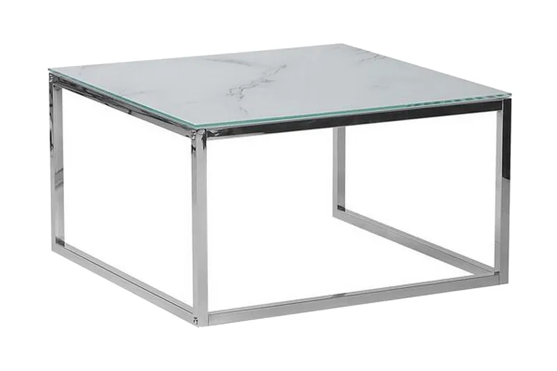 Breasa Indskudsbord 60 cm Marmormønster - Hvid/Sølv - Møbler - Borde - Sofabord